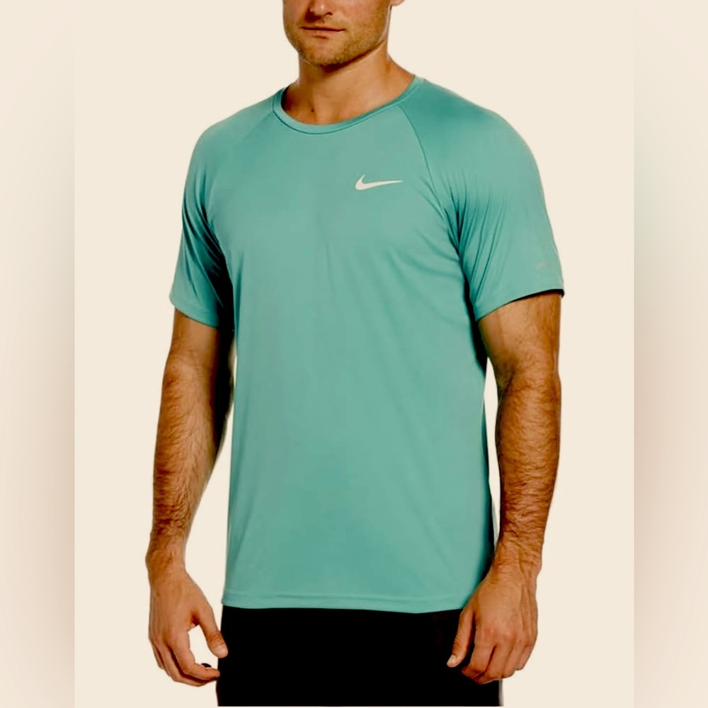 Nike Men’s Dri-FIT UPF 40 Hydroguard Swim Shirt Teal Size S